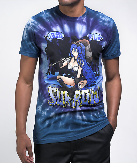 Broken Promises Single Player Sorrow Blue Tie Dye T-Shirt