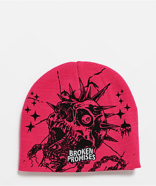 Broken Promises Skull Breaker Pink Skully Beanie | Zumiez