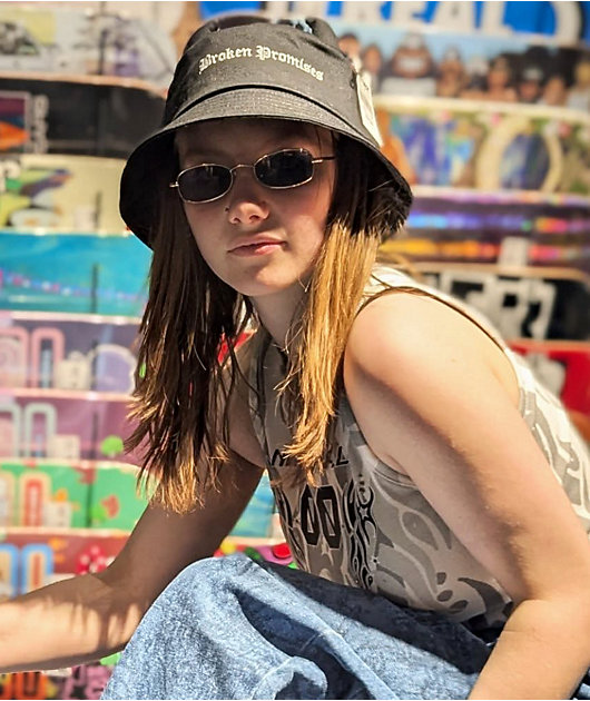 Broken Promises Slogan Horned Black Bucket Hat | Zumiez