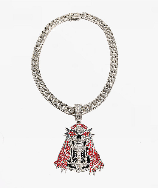 Broken Promises Smoken Reaper 20" Silver Miami Cuban Necklace