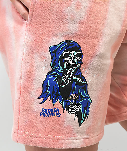 Broken Promises Softly Pink Tie Dye Sweat Shorts