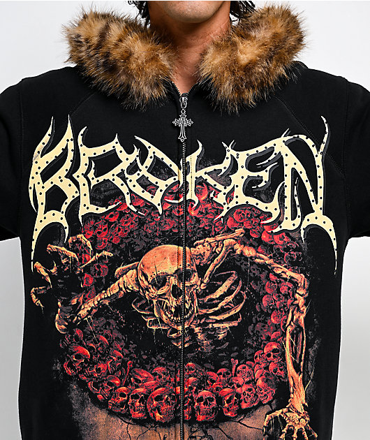Broken Promises Spelunker Black Zip Hoodie