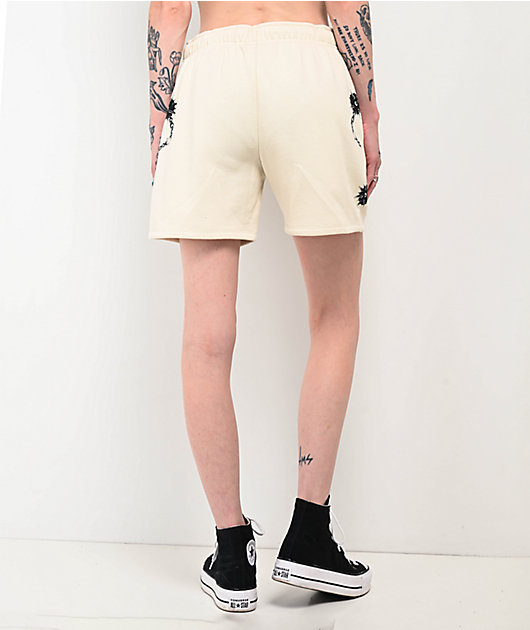 Broken Promises Spiked White Sweat Shorts