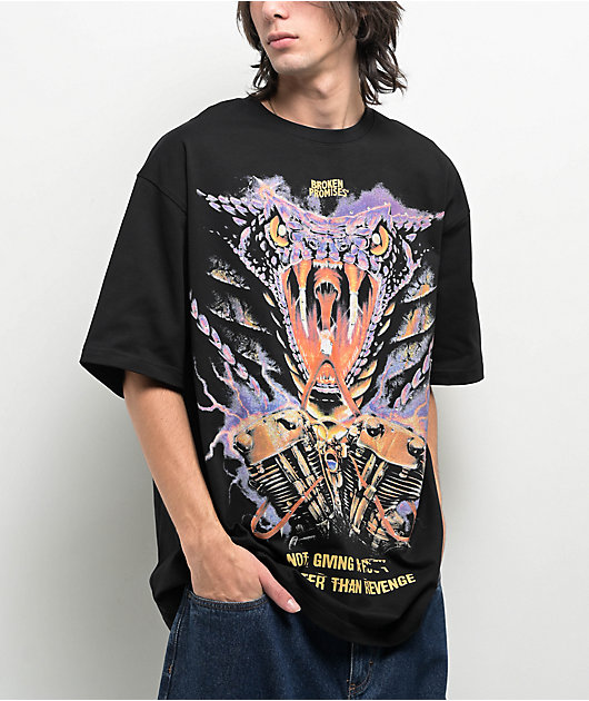 Broken Promises Split Tongue Black T-Shirt | Zumiez