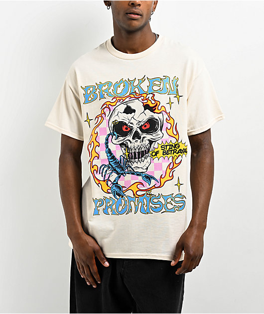 Broken Promises Sting of Betrayal Natural T-Shirt | Zumiez