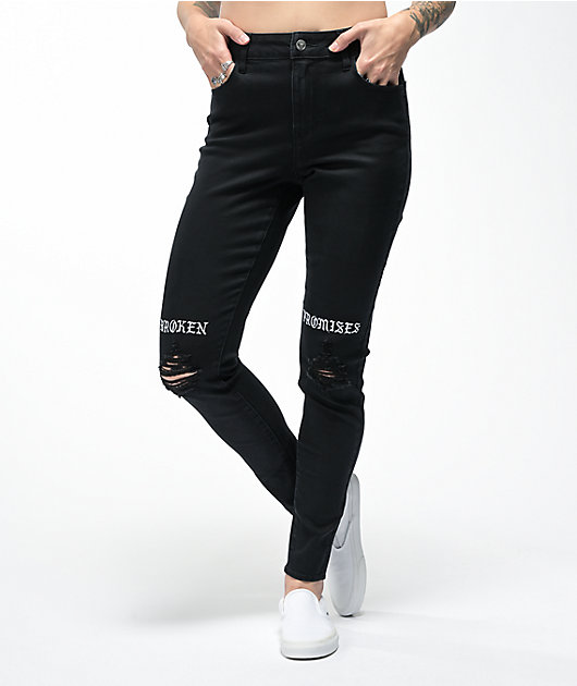 Jeans negros ajustados Clearance