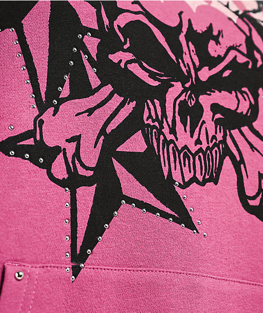 Broken Promises Subculture Studded Pink Hoodie