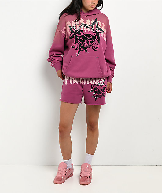 Broken Promises Subculture Studded Pink Hoodie