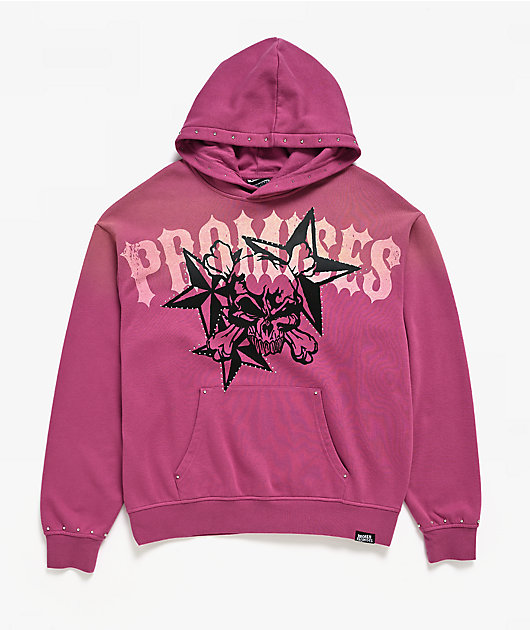 Broken Promises Subculture Studded Pink Hoodie