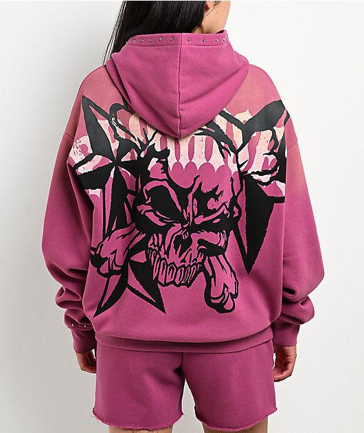 Broken Promises Subculture Studded Pink Hoodie