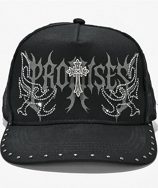 Broken Promises Surrender Studded Black Snapback Hat