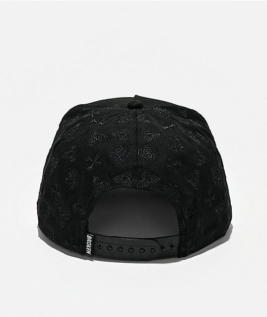 Broken Promises Surrender Studded Black Snapback Hat