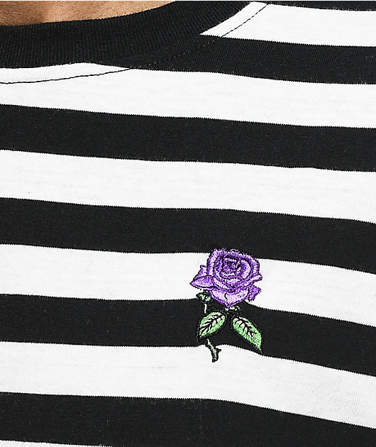 broken t shirt with purple rose