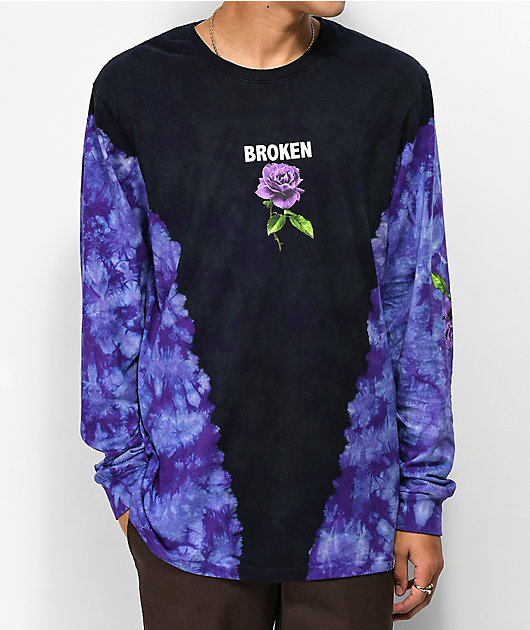 Broken Promises Thornless Black Tie Dye Long Sleeve T-Shirt