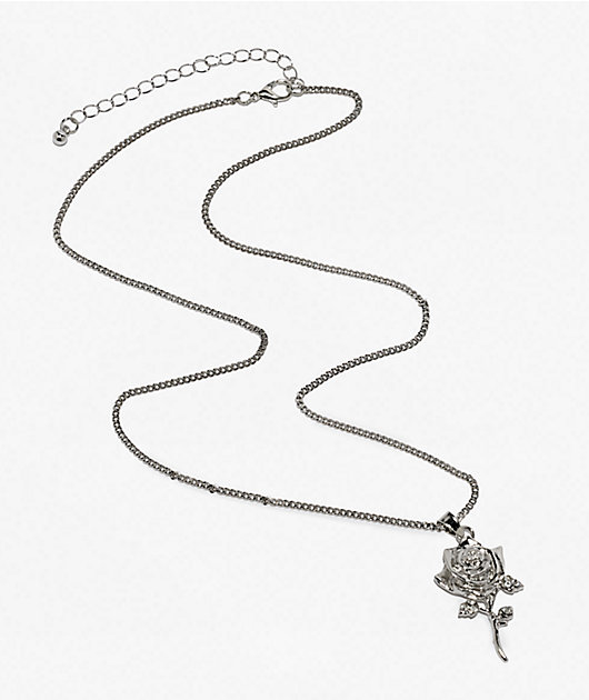 Broken Promises Thornless Bling 22" Silver Necklace