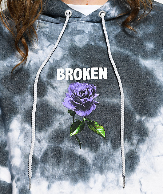 Broken Promises Thornless Grey Tie Dye Hoodie