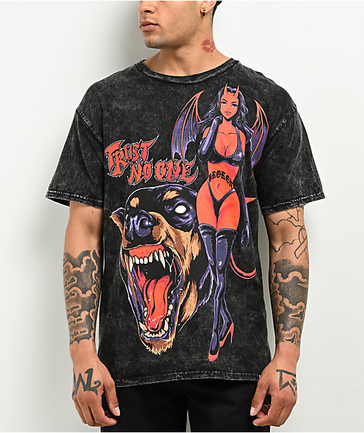 Broken Promises Trust No One Black Wash T-Shirt | Zumiez