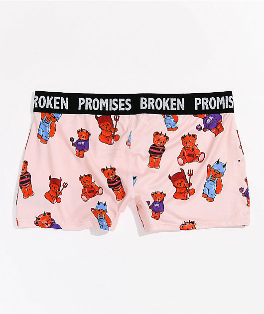 Broken Promises Unbearable Pink Boyshort Underwear