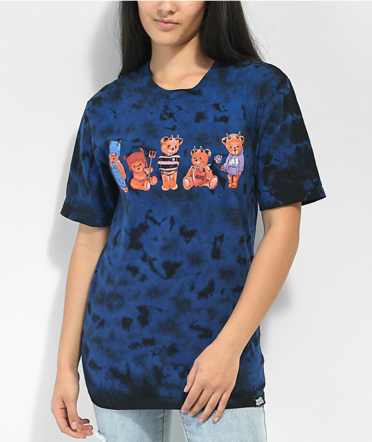 Broken Promises Unbearable camiseta tie dye azul