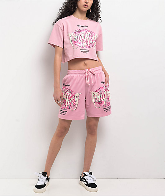 Broken Promises Underworld Pink Boxy Crop T-Shirt