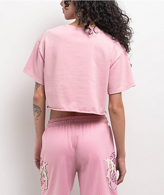 Broken Promises Underworld Pink Boxy Crop T-Shirt