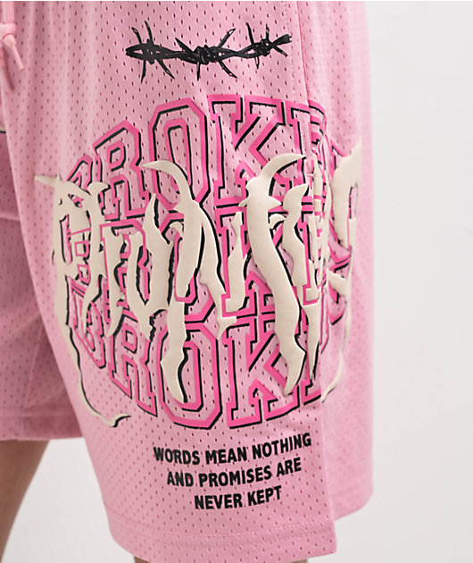 Broken Promises Underworld Pink Mesh Shorts