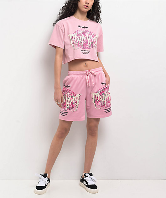 Broken Promises Underworld Pink Mesh Shorts