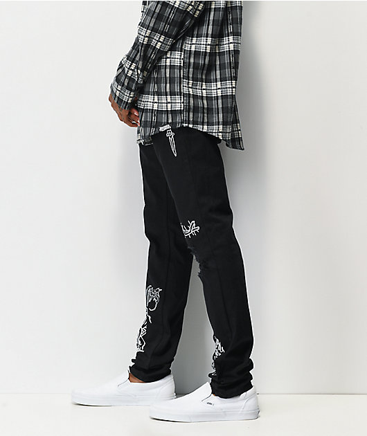 Broken Promises Unfortunate jeans de mezclilla negra