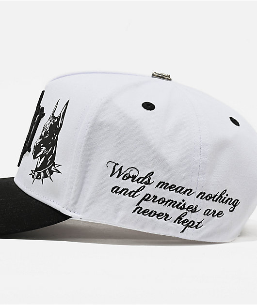 Broken Promises Vicious White & Black Snapback Hat
