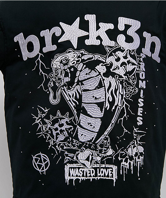 Broken Promises Wasted Love Black Work Jacket