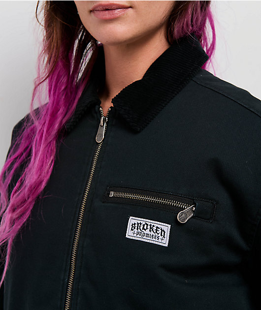 Broken Promises Wasted Love Black Work Jacket