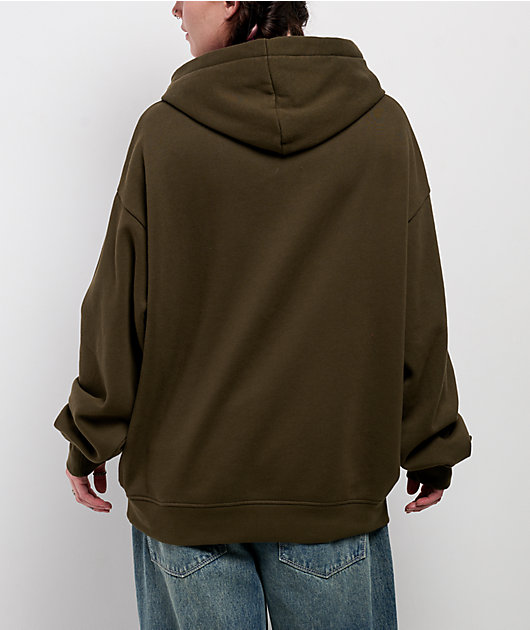 Broken Promises Wasted Love Brown Rhinestone Hoodie