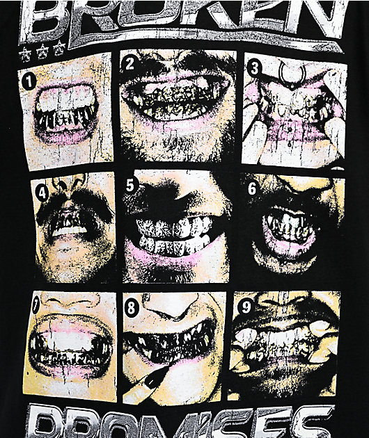 Broken Promises Watch Your Mouth Black T-Shirt
