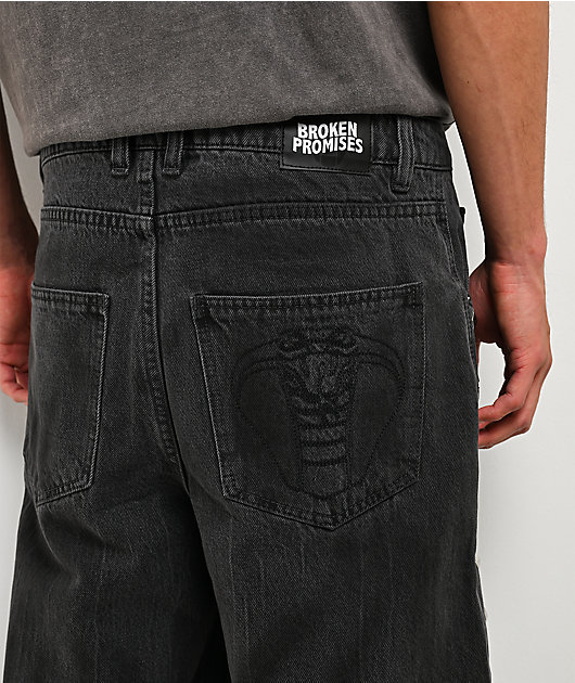 Broken Promises Weapon Studded Black Wash Jeans