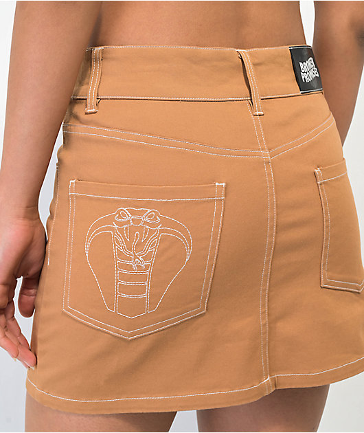 Broken Promises Wheelbarrow Brown Mini Skirt