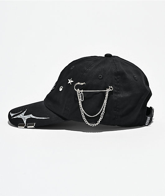 Broken Promises Whirl Airbrush Black Strapback Hat