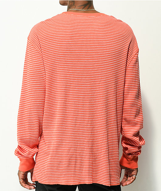 Broken Promises Wicked Red & White Stripe Thermal Long Sleeve T-Shirt