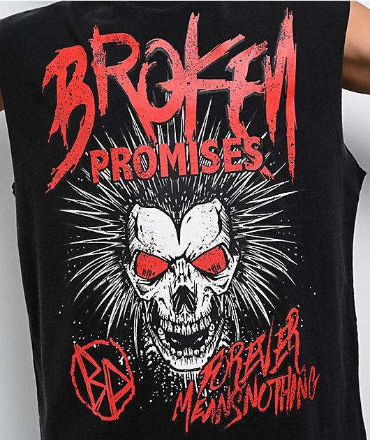 Broken Promises Widows Peak Black Tank Top