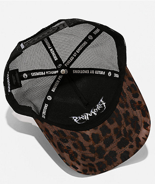 Broken Promises Wild Youth Brown Cheetah Print Trucker Hat