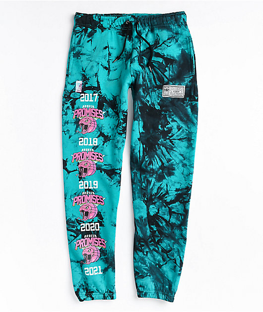 Broken Promises You Played Me Blue Black Tie Dye Jogger Sweatpants
