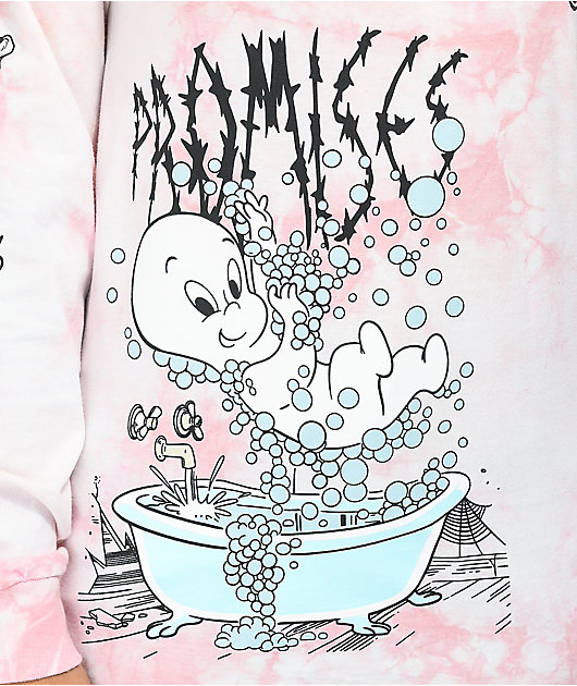 Broken Promises x Casper Do Me Dirty camiseta de manga larga tie dye rosa