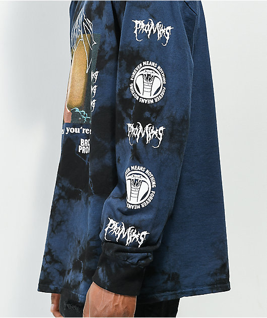 Broken Promises x Casper Hand Hug Blue Tie Dye Long Sleeve T-Shirt