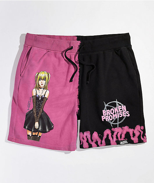 Broken Promises x Death Note Misa Split Tie Dye Sweat Shorts | Zumiez