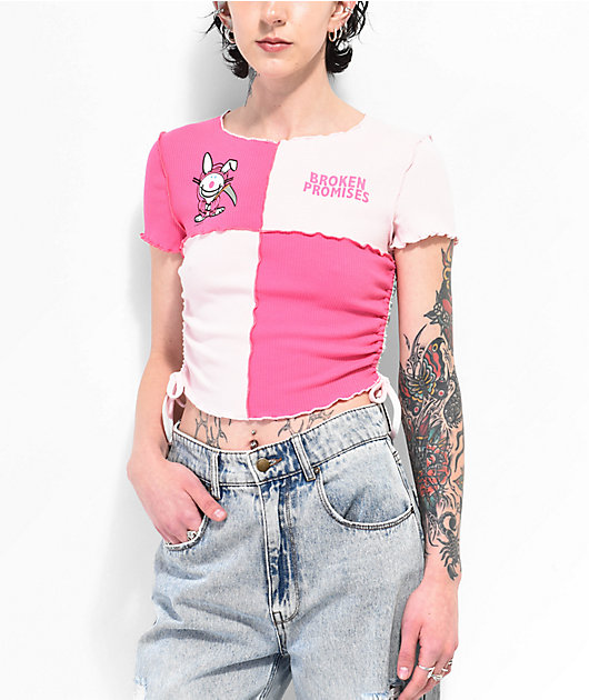 Broken Promises x Happy Bunny Reaper Colorblock Crop Top