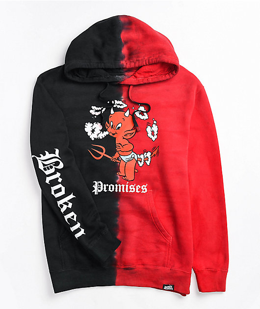Broken Promises x Hot Stuff Heart Shaped Black Red Split Dye