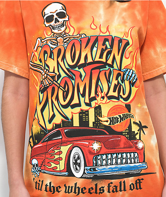 Broken Promises x Hot Wheels Fall Off Orange Tie Dye T-Shirt