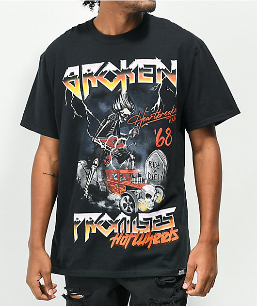 Broken Promises x Hot Wheels Tour Black T-Shirt | Zumiez