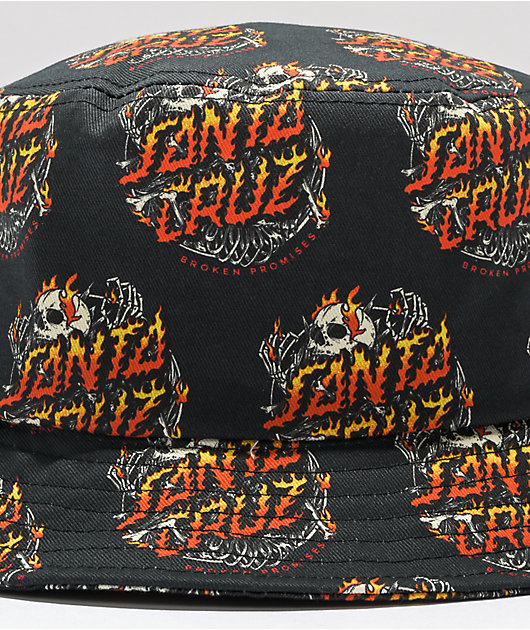 Broken Promises x Santa Cruz Boneyard Black Bucket Hat