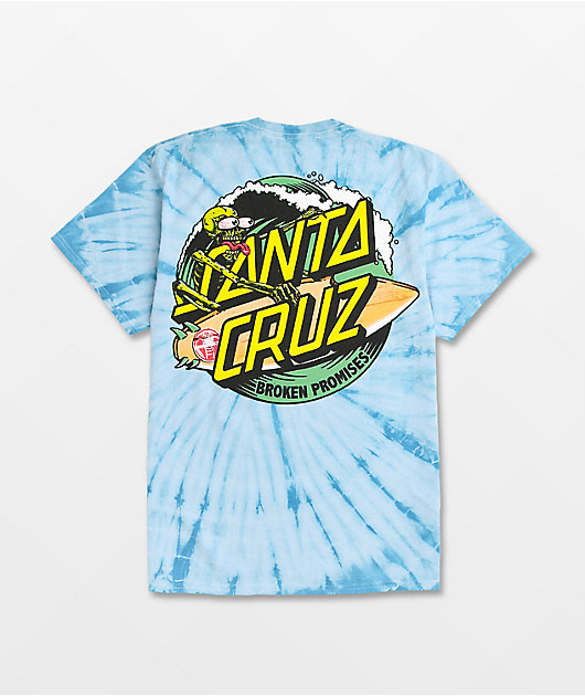 Broken Promises x Santa Cruz Coastline Blue Tie Dye T-Shirt