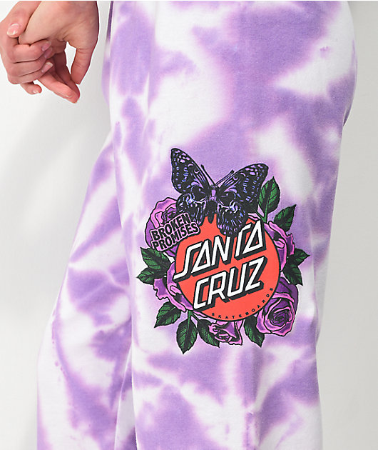 Broken Promises x Santa Cruz Flutter Purple Tie Dye Sweatpants